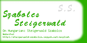 szabolcs steigerwald business card